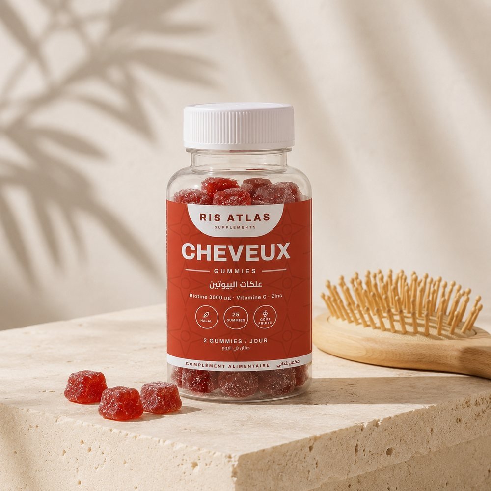 Gummies Cheveux Ris Atlas — flacon biotine