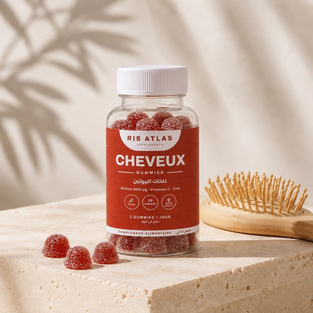 Gummies Cheveux Ris Atlas — flacon biotine